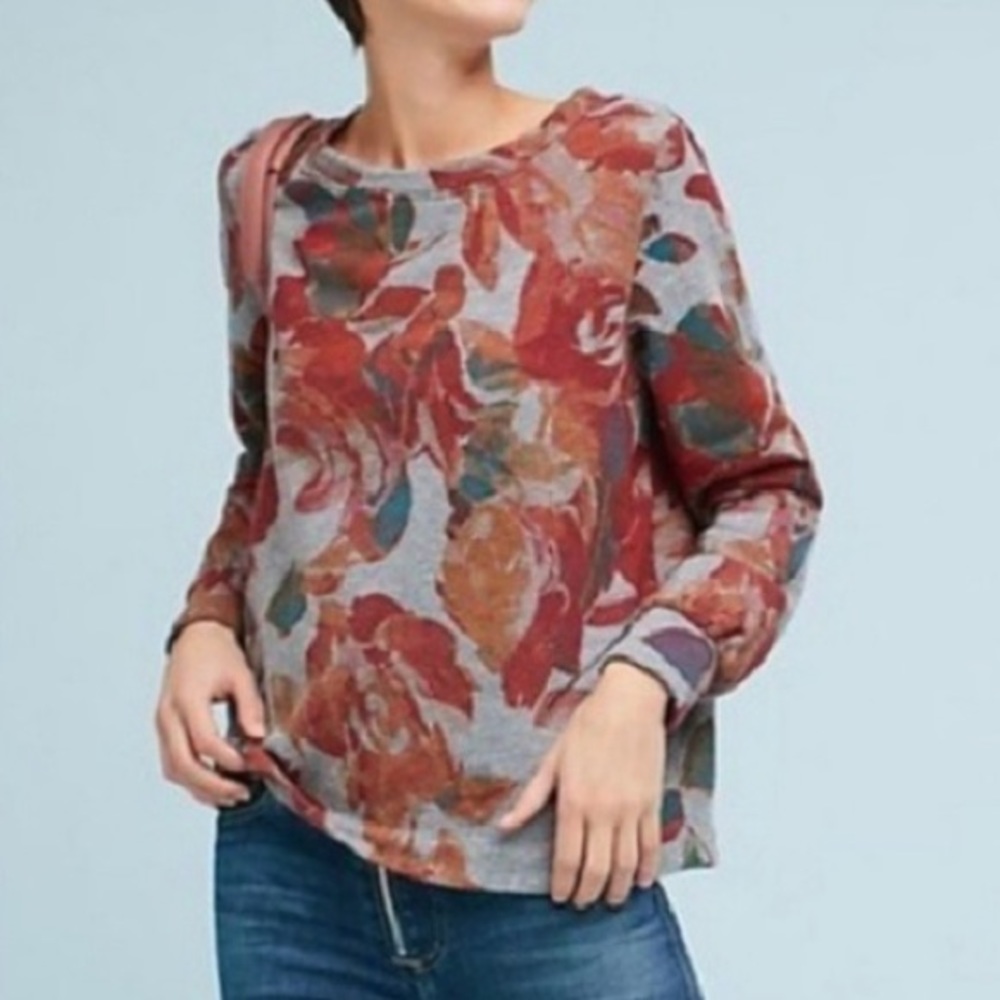 Anthropologie t.la Floral Pullover